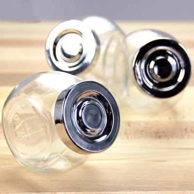 China Round Clear Multifunctional Moisture Proof Multifunctional Storage 50ml 180ml 380ml Glass Jars With Plastic Lids for sale