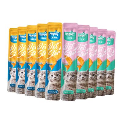 China Viable Delicious Cat Treat Snack Wet Food 12g Cat Bars Best Quality Pet Food for sale