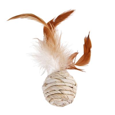 China High Quality Viable Cat Toy Teaser Bell Feather Stretch Pet Toys For Cats for sale