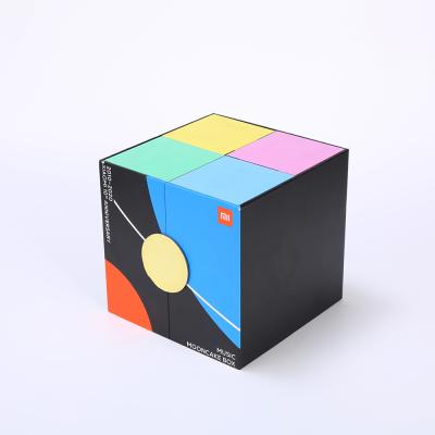 China Gift & Craft Stunning Cube Christmas Element Puzzle Jewelry Box Magic Infinite Luminous Flip Toy Kids Gift Ring Box Package for sale