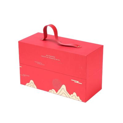 China Gift & Custom Luxury Matte Black Rigid Craft Cardboard Liquor Set Packaging Boxes Champagne Whiskey Red Wine Bottles Sandpaper Gift Box for sale