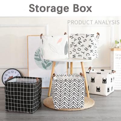 China Viable Folding Cloth Cube Canvas Foldable Storage Organizer Boxes Bins for Laundry Toys Clothes for sale