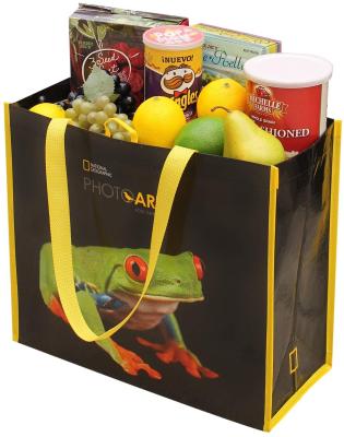 China Laminated Handled Wholesale Reusable Heavy Duty Grocery Recycle PET Fabric Tote Shopping Bag for sale