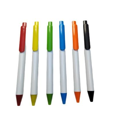 China Promotional Cute Plastic Pen Ballpoint Pen Push Type Customized Promotion Advertising Logo Gift Wholesale Ballpoint Pen for sale