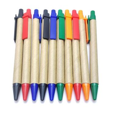 China Promotional Pen Ballpoint Pen Eco-Friendly Custom Recycled Bamboo Paper Ball Pen Wrapping Paper Ball Pen for sale