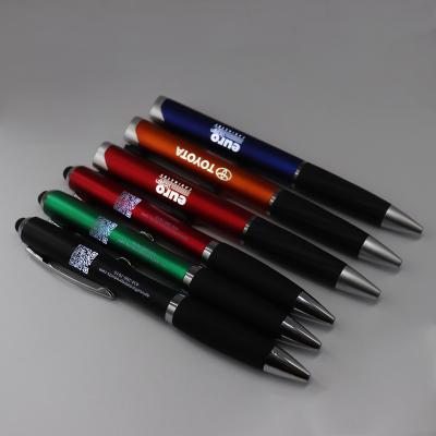 China Promotional Multi-function Pen Logo Light Promotional Pen Custom Soft Touch Touch Screen Stylus Led Ballpoint Pen for sale