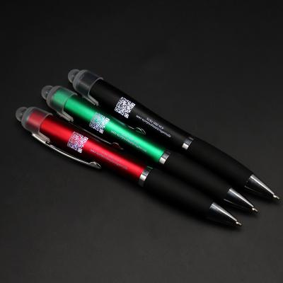 China Promotional Pen Creative Business Custom Logo Multifunctional Stylus Pen New Promotional LED Tip Ballpoint Pen With Led Light for sale