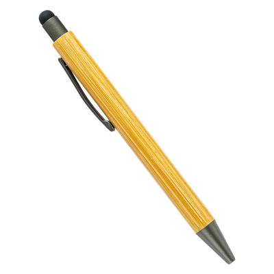 China Best Promotional Cheap Wood Ballpoint Pen With Custom Logo Ballpoint Stylus Bamboo Feature Pen for sale