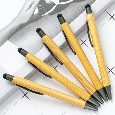 China Promotional Pen High Quality Stylus Eco Friendly Active Touch Screen Bamboo Ballpoint Pens With Custom Logo for sale