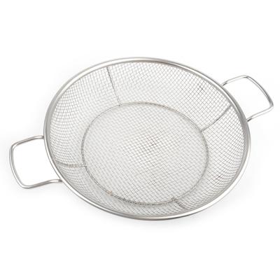 China Food Balancing Strainer Stainless Steel Grid Drain Basket Mixing Bowls Viable Colander Anti Puddle for sale