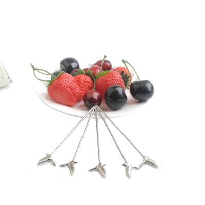 China Mordern Stainless Steel Lovely Animals Tableware Fruit Tea Titanium Gold Fork Picks Cutlery Set for sale