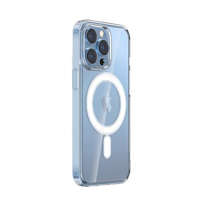 China Shockproof Clear Cell Phone Cases For iPhone 14 Pro Max Magnetic MagSafing Wireless Charging Case for sale