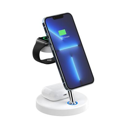 China Portable Foldable Tablet Qi 15W Fast 3 in 1 Times Wireless Charger, Fold Wireless Charger Stand for Apple Watch iPhone Air Pods for sale