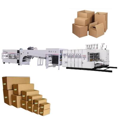 China Cardboard Box Printing Manufacturing Multi Color High Speed ​​Corrugated Cardboard Flexo Printer Slotter Gluer Line for sale