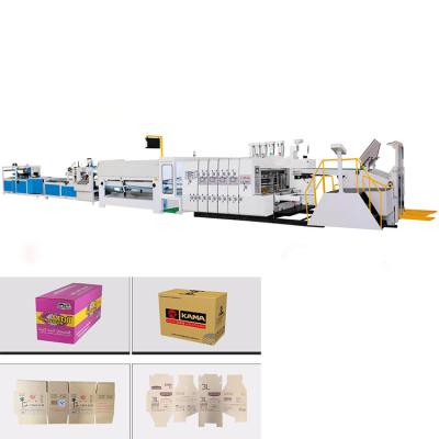 China 4Color Flexo Printer Slotter Die Cutter Online Folder Gluer Cardboard Box Printing Making Packaging Machine 925 for sale