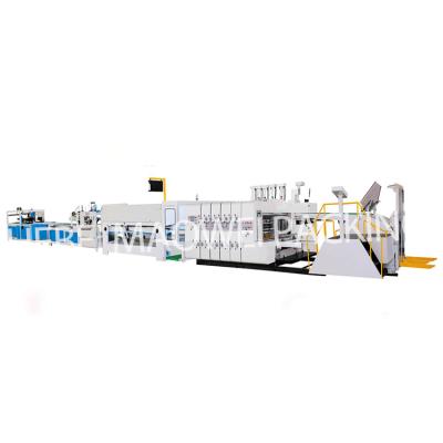 China Carton Box Printing Making Carton Box Production Line Top Flexo Printing Machine With Bottom Folder Glue Machine for sale