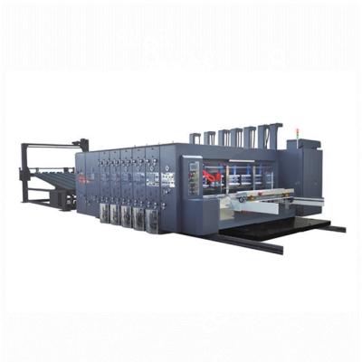 China Cardboard Flexo Corrugated Box Printing Leading Edge Flexo Printer Slotter Die Cutter Auto Feeding Paper High Speed ​​Machine for sale