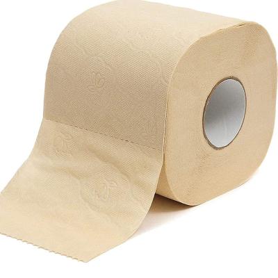 China Soft Comfortable Custom Printed Natural White Tissue Paper 3 Ply Soft And Absorbent Bamboo Roll With Core Bathroom Tissue for sale