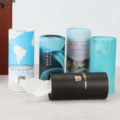 China Promotional Box Tissue Advertising Customized Car Tissue Paper Cylinder Box Tissue Paper for sale