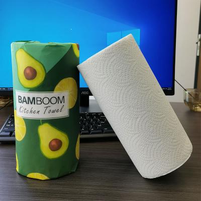 China Factory Direct Cheap Kitchen Roll Paper Towel Bamboo Tissue Virgin Bamboo Pulp for sale