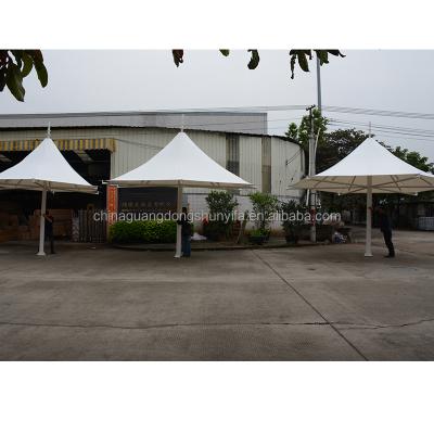 China Modern Oriental Strong Tension PVC 4m x 4m Large Size Garden Parasol Membrane Structure Luxury Umbrella for sale