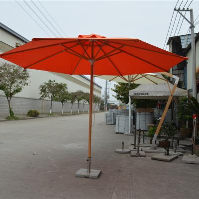 China Outdoor Furniture Patio Umbrella Parasol Round Type 2.7 Meter Aluminum Wood Texture Patio SYF Brand for sale