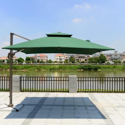 China Outdoor Furniture Square Roma Umbrella Two Tops Cantilever Patio Yard Umbrella Parasol 2.5*2.5meter (10*10 ft) for sale