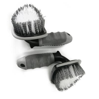 China Car Care Basic Manual Gray Single Car Brush Round Head T-Type Brush for Car Tire for sale