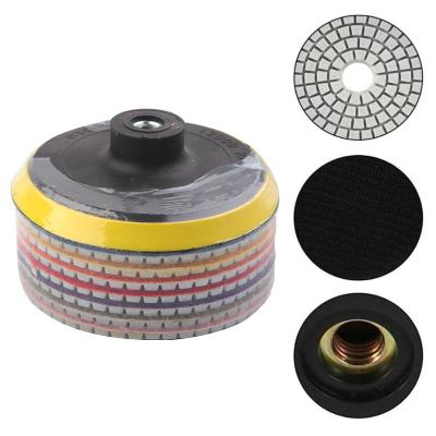 China 13PCS Diamond Wet Marble Ceramic Grinding Resin Polishing Backing Pad Kit for sale