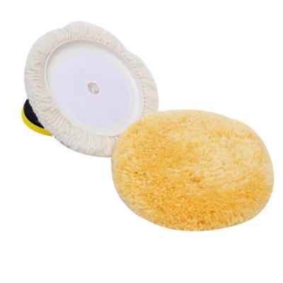 China Wool 180MM 100% Wool Self Adhesive Polish Pad Single Sides Waxing Pad for sale