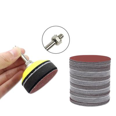 China Amazon Sale 100 Pcs 2inch Aluminum Oxide Disc Pad Sandpaper Dry Running Hot Grinding Polishing Sanding Set for sale