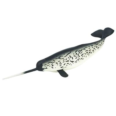 China Eco-Friendly Whale Marine Life Narwhal Safety Classic Toys For Boys Marine Oceans Animal Model 212202 for sale