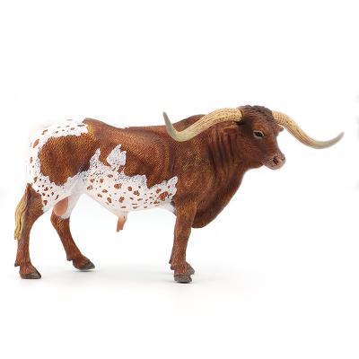 China Eco-Friendly Safety Texas Longhorn Ox Classic Toy For Boy Children Animal Model 88925 for sale