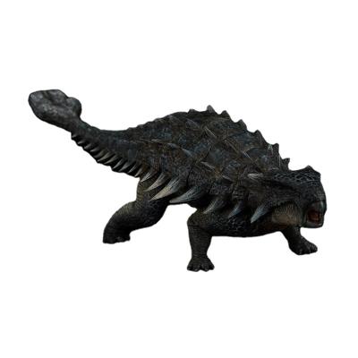 China Nanmu Ankylosaurus Mace 1:35 Dinosaur With Small Human Figure Aminal Model Toy 171070 for sale