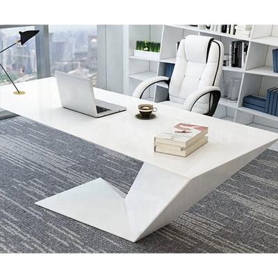 China Sale Modern Simple Warm White Color Wooden Home Office Ministry Unique Curved Furniture Small Lap Desk for sale