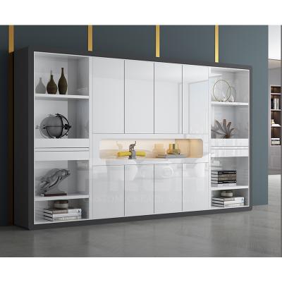 China Simple Design Office Furniture Modern High Gloss Wood Cabinet Wood Luxury White Filing Cabinets for sale