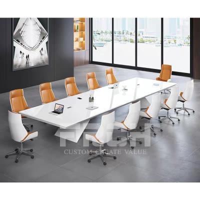 China Latest Design High Waist Customized Glossy Modern Conference Table Office Furniture Conference Table Desk for sale