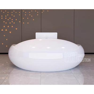 China OEM Fascinating Antique Stone Exhibition Western Dental Room Special Shape LED Fascinating Front Reception Desk (Other) Hotel for sale