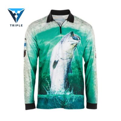 China Anti-UV specialization in the production of design anti-ultraviolet short men's team 100% polyester fabric sleeve fishing shirt for sale