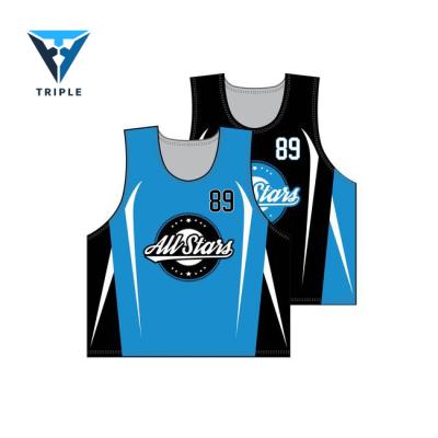 China OEM lacrosse aprons Quick-drying sublimation breathable custom made high quality reversible lacrosse singlet cheap for sale