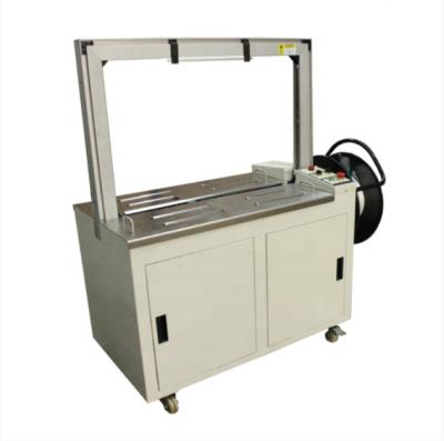 China High quality full automatic motor driven food belt band carton box and sensor pp belt box tying machine for sale