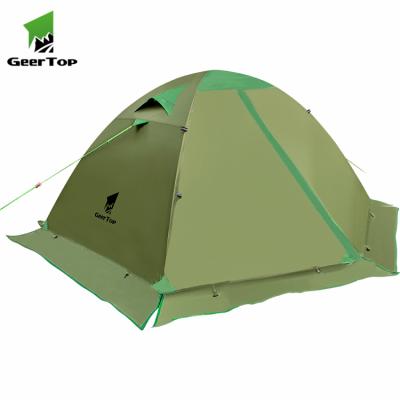 China Outdoor Waterproof Portable Folding Fiberglass Geertop 2 Person Camping Tent for sale