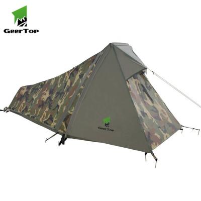 China Hot Sales Outdoor Lightweight Tents Instant Outdoor Waterproof Canvas Camouflage Camp Tent Aluminum Extended Type 1 for sale