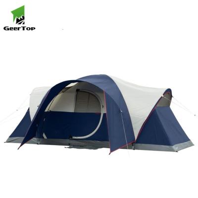 China Extended Type Geertop 8 Person Double Layers 2 Rooms Camping Family Flash Outdoor Waterproof Tent for sale