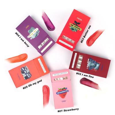 China Free Sample Long Lasting Lip Gloss Cotton Pad Lipstick Waterproof, Cigarette Cotton Pad Tattoo Lipstick for sale