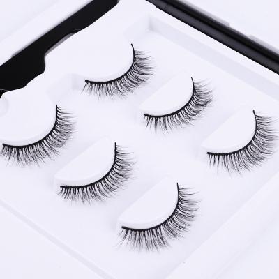 China 25-30 Periods Vegan Reusable Natural Curly False Extension Self Stick 3d Without Glue Water Self Adhesive False Eyelashes for sale