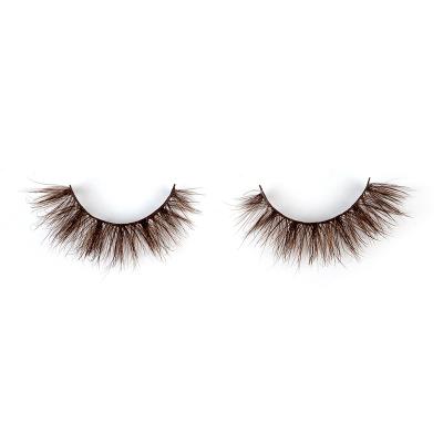 China 15-20 Times New Style Brown Eyelash Strip Volume 3d Mink Lashes Colorful Eyelashes Wholesale Brown Lashes for sale