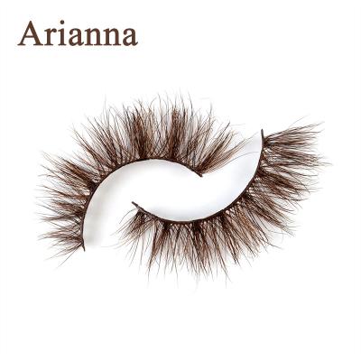 China 15-20 Custom Packing Brown Box Eyelashes Brown Color Times Strip Lashes Custom Synthetic Lashes for sale