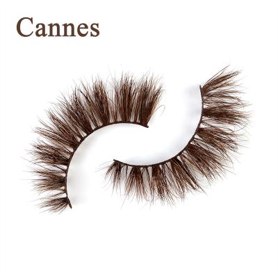 China 15-20 Times Christmas Sale Brown Strip Lashes 100% Real Mink Eyelashes 3d Mink Brown Eyelash Case for sale