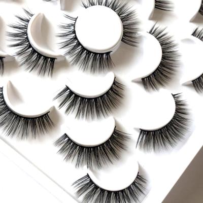 China 25-30 Times Wholesale 10pairs Strip 3D Faux Mink Eye Lashes Sellers Private Label vegan 3d faux mink eyelashes volume for sale